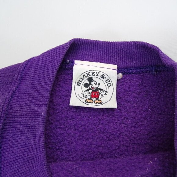 Vintage Disney Mickey‎ Co Mouse Crewneck Sweatshirt USA Size L Purple - Picture 3 of 9